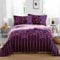 Purple Geometric Duvet Cover Golden Stripes Soft Microfiber Bedding Duvet Cover Set, Reversible Lightweight Bedding Sets 3pcs with Zipper Closure (King, 220x230cm)