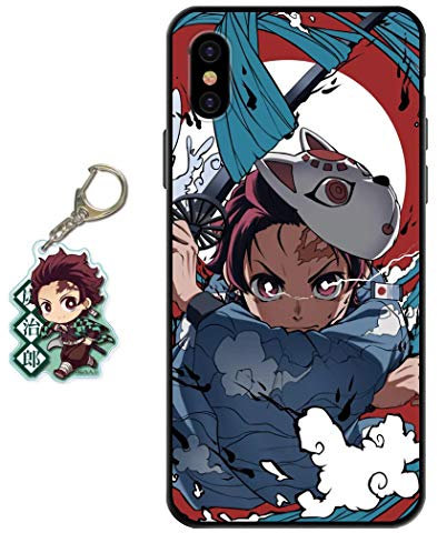 Staremeplz Compatible with iPhone XS Max Case Anime Design [With Figure Keychain], Soft Silicone Flexible TPU Animation Phone Case for iPhone XS Max