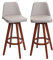 Mendler 2er-Set Barhocker HWC-C43, Barstuhl Tresenhocker, Holz Kunstleder drehbar MVG-Zertifiziert - Taupe