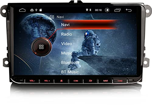 Erisin Android 10.0 Autoradio 2 Din per VW Volkswagen Golf 5 6 Polo Passat Skoda Seat Tiguan, CarPlay 9 Pollici Car Radio Supporta la funzione GPS Comandi al volante DAB+ BT WiFi 4G SD USB RDS