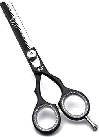 TRU BARBER - Haarschneideschere Professionelle Barbier- und Friseurschere 5.5 INCHES BLACK, Japanischer Edelstahl, weicher Rand, Rasiermesser. Professionelle Barbier- und Friseurscheren