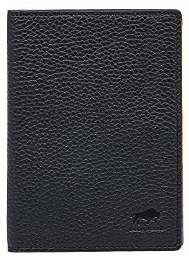 Solo Pelle Impfpasshülle, Reisepasshülle, Echtleder Passhülle, Schutzhülle Tasche für Kreditkarten Damen Herren Reisepass Geschenk, Karteninhaber, Ausweis und Reisedokumente (Matt Schwarz)