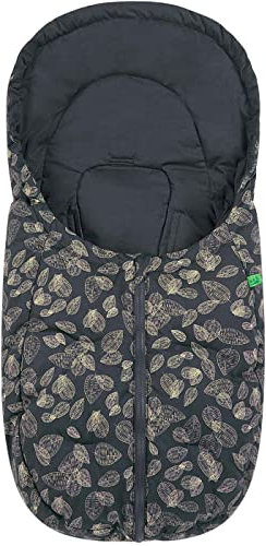 Odenwälder Fußsäckchen BabyNest fashion Organic Cotton easy leaves graphite