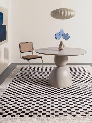 RugVista Gambit Teppich, 140 x 200 cm, Cremeweiß/Schwarz | Moderne, Rechteckig, Niedriger Stapel, Nur chemische Reinigung, Oeko-Tex 100