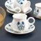 KARACA Bursa Turkish Coffee Cup Set for 6 People - 12 Piece Cups with Saucers - Small Porcelain Espresso Set - Ideal for Serving Greek, Arabic Coffee (90ml)