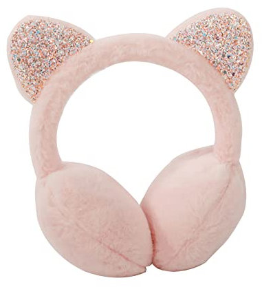 WUERKIYA Cache-Oreilles pour Filles, Cache-oreilles enfants mignon chat oreilles conception doux cache-oreilles enfants accessoire d'hiver pour filles dame garder au chaud-Rose