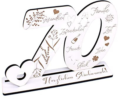 Deko Aufsteller 70 Jahre Geburtstag Geldgeschenk Jubiläum Tischdeko zum verschenken für Geld Gutschein Gnadenhochzeit