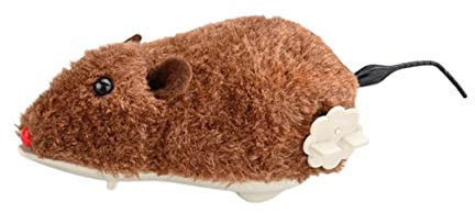 QYNuLi Clockwork Mouse Toy Plush Interactive Cat Toy Cute Moving Mouse Toy for Hard Surfaces and Flat Surfaces (Random Color)
