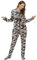 Combinaison de Noël pour femme - Pyjama Combinaison - Avec pieds - Combinaison d'hiver - Combinaison douillette - Avec fermeture éclair, gris, L