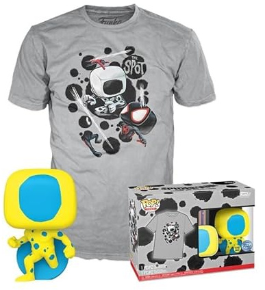 Funko POP! & Tee: Spider-Man: Across The Spider-Verse - Blacklight - Glow In The Dark - Medium - Nan - T-Shirt - Clothes with Collectable Vinyl Figure - Gift Idea - Toys and Short Sleeve Top Men