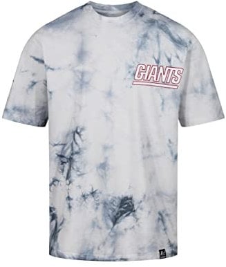 Recovered New York Giants NFL Tie-Dye Relaxed Oversized T-Shirt Navy White - S
