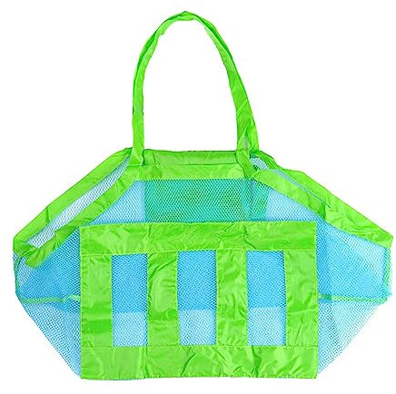 Strandtasche Strandspielzeug Tasche 1 Stück Tragbare Tasche-Sandspielzeug Große Wiederverwendbare Sommer Strandtasche Netztasche Blaues Aufbewahrungstasche für Kinderspielzeug Familie Urlaub