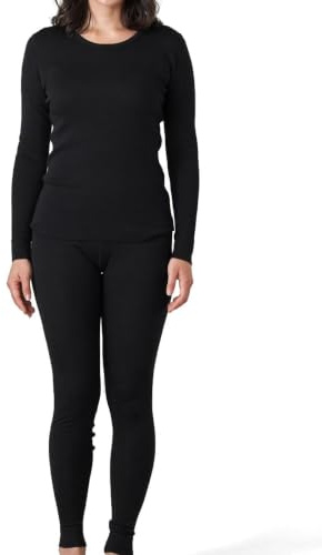 LAPASA 100% Merino Wolle Unterwäsche Damen Set Thermo Shirt & Unterhosen | Leicht/Midweight/Schwer Thermounterwäsche, Skiunterwäsche, Funktionsunterwäsche Set für Wandern, Ski, Outdoor, Atmungsaktiv