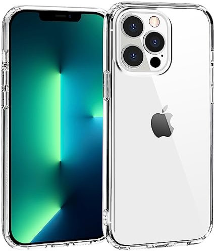 TENOC Phone Case Compatible for iPhone 13 Pro, Clear Case Non-Yellowing Shockproof Protective Bumper Slim Cover for 6.1 Inch 2021 Release
