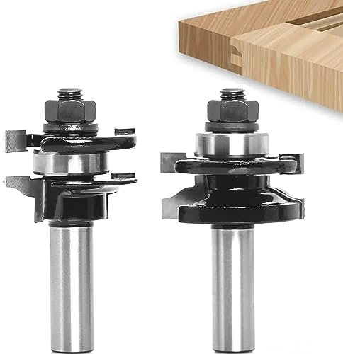 Sinoprotools 2PCS Router Bit Set - 1/2 Inch Shank, Cabinet Door Making Bits, Cemented Carbide for Woodworking, Door&Window