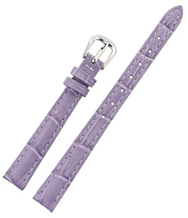DeeboW Bracelets de Montre, Bracelet de Montre en Silicone, Bracelet de Montre 10mm Femmes Bracelet de Montre en Cuir Boucle ardillon Accessoires de Montre for Femmes (Color : Purple, Size : 10mm)