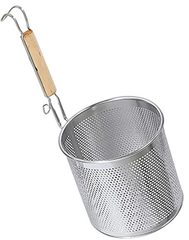 BESTonZON Cesta De Hervir De Pasta, Cuchara De Filtro Freidora De Pavo Cesta De La Freidora, Pasta Colador De Fideos De Malla De Madera Cocedor De Pasta Espumadera Para