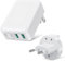 USB C Ladegerät, Insgesamt 40W Flache USB Mehrfach Schnellladegerät, 4-Port Multi Netzteil, Kompatibel mit iPhone 12/13/14/15/16 Pro Max, Galaxy S23/S22/Note 10, Reiseladegerät mit EU, US
