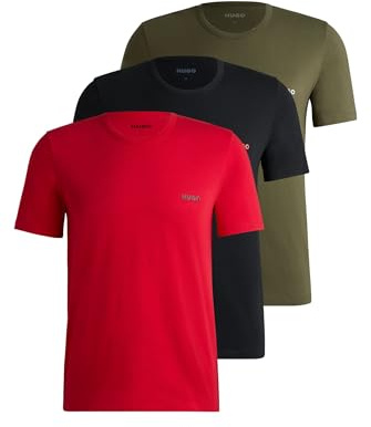 HUGO Herren T-Shirt RN Triplet P Dreier-Pack T-Shirts aus Baumwolle mit Logo-Print, Open Miscellaneous985,M