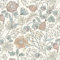 Fiula Blumen Selbstklebende Tapete 41x300CM DIY Möbelfolie Bunt Blumentapete Blätter Floral Klebefolie Wandtapete Wohnzimmer Schlafzimmer Möbel Vinyl Wrap Dekorfolie Rot Grün Creme Wallpaper