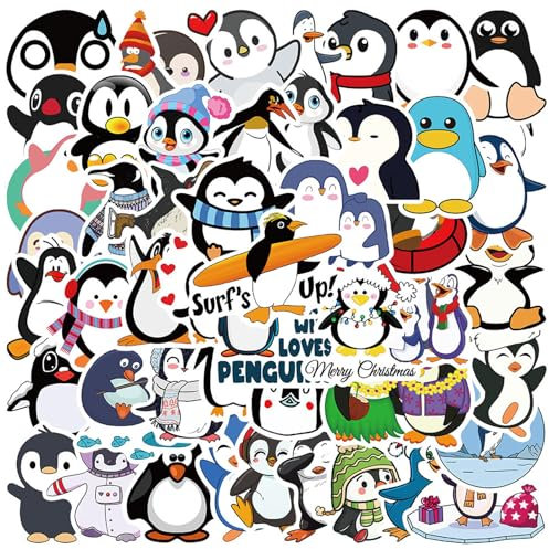 50PCS Pinguin-Aufkleber-Set, niedliche Dekoration, Geschenk für Kinder, geeignet für Sammelalbum, Skateboard, Auto, Gepäck, Computer