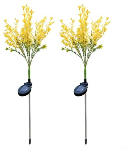 UTTASU Wasserdichtes Solar-Rapssamenlicht, LED-Blumenstecker Lampe für Outdoor-Hofdekoration