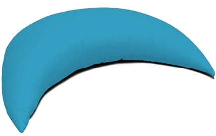 Mond 50cm Das Halbmond Kissen mit EPS-Perlen hellblau| kleines Schlafkissen, Reise- Kopfkissen, Kuschelkissen, Lesekissen