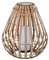 DRW Solarlampe für den Tisch oder den Boden aus Holz und Metall natur und schwarz mit LED-Kerze 39 x 39 x 45 cm