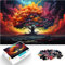 Puzzle da 1000 pezzi per adulti, albero della vita colorato, puzzle in legno, per ragazzi e adulti, decorazione per la casa, dimensioni: 50 x 75 cm