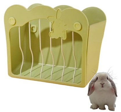 GYWHOOFT Futterstation für Kaninchen,Futternapf, Heuhalter zum Aufhängen für kleine Tiere, Kaninchen, Zwergkaninchen, Meerschweinchen (grün)