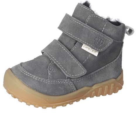RICOSTA Jungen Stiefel DOMI, Kinder Lauflernschuhe, Weite: Weit, CareTEX, Klettstiefel, Booties, wasserdicht, Carbon (490), 27 EU