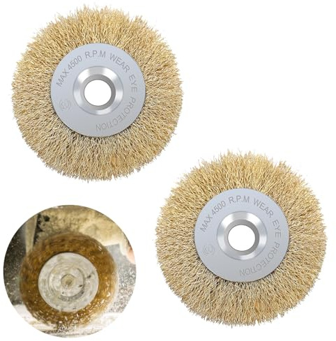 DMJJSD® Fugenbürste 2er Set Messingbürste Stahldraht Fugenbürste 11.5cm Breite | Weedbrush Zubehör Runde Ersatzbürste Bürste Stahldraht Fugenbürste Zum Entrosten, Entzundern, Aufrauen, Reinigen
