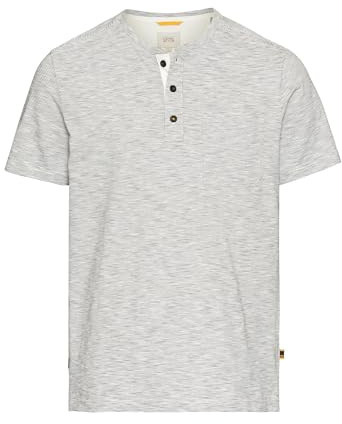 camel active Herren Kurzarm Henley aus Reiner Baumwolle Beige, menswear-3XL