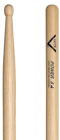 Vater - Power 5A (Wood Tip) American Hickory Drumsticks - 3 pair pack - VS3PP5AW