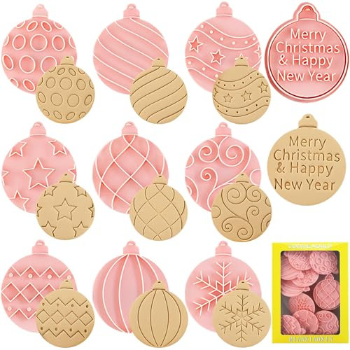 Shinybox Emporte Pièces Noël, 10 Pièce 3D Moule Biscuit Plastique, Moule à Biscuits pour Enfants, Emporte Piece Patisserie Noel, Emporte-Pièces en Plastique pour Biscuit, Cookie, Gâteau