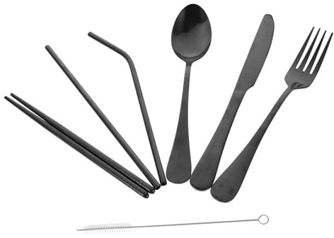 WATIIFUFU Set Di Posate Per Mangiare Set Di Stoviglie in Acciaio Inossidabile Forchetta Cucchiaio Posate Per Ragazzi E Ragazze Utensili Da Cucina