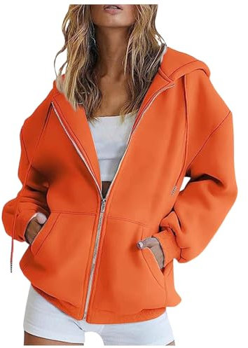Genérico Sudadera con Capucha Mujer Chaqueta Chándal con Cremallera Capucha Sweatshirt Manga Larga Casual Abrigo Deporte para Invierno Otoño Abrigo Color Sólido Ocio Chándal