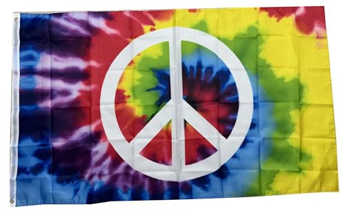 Stormflag Friedensflagge 3x5ft Fahne Peace Friedenstaube Flagge 90x150cm Garten Yard Banner Dekoratives Zeichen im Freien Innen mit 2 Ösen und doppelt genäht