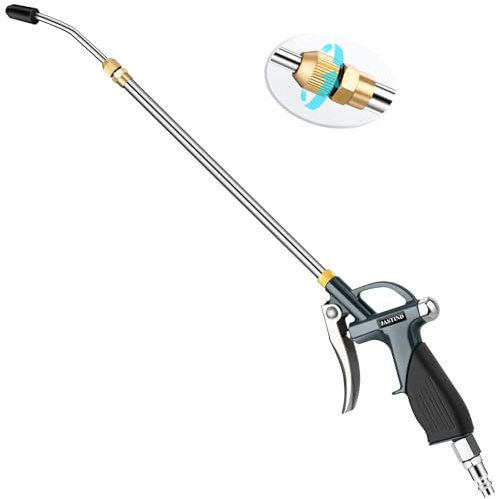JASTIND High Pressure Air Blower Gun, 19-28 Inch Extension Long Air Nozzle Blow Gun with Rubber Grip & Quick Plug, Heavy Duty Industrial Air Blow Gun Pneumatic Tool for Air Compressor Attachments