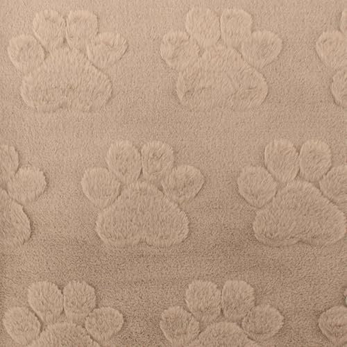 Wellness Fleece Stoff Pfoten, kuschelig weicher Fleecestoff zum Nähen, taupe (Länge am Stück: ab 50cm / Breite: 160cm)