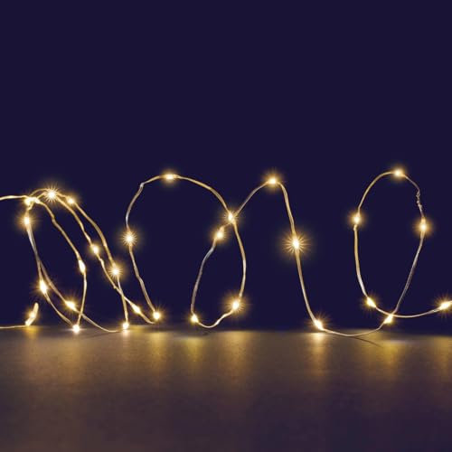 LEALIGHT blachere illumination Guirlande Micro LED solaire 20m – 200 LED Blanc Chaud – Câble Argent Transparent – Usage Extérieur – Fil lumière solaire
