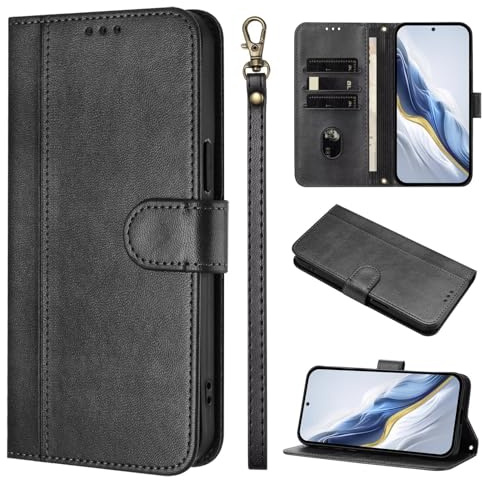 Handyhülle für Samsung Galaxy J730/J7 2017/J7 Pro 2017 Hülle Leder mit Schutzfolie, PU Leder Flip Schutzhülle für Galaxy J730/J7 2017 Case Klappbar Ständer Kartenfach Wallet Klapphülle,Schwarz