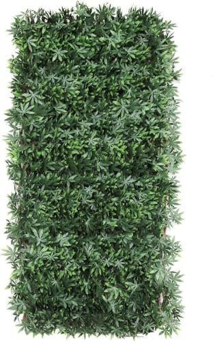 DVAURLIAN Künstliche Hecke 100 x 200 cm. Künstliche Pflanzenwand Sichtschutz Wandbegrünung Balkon Gartenzaun, für Innenwände geeignet, mit Spalier, Garten rankgitter deko sichtschutz weide