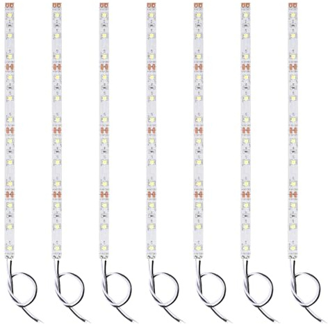 Lyeteung 6 Stücke 200mm 12V - 18V Vorverdrahtete LED Streifen, 2835 Modellbau LED Beleuchtung, Flexibler LED-Lichtstreifen für Modelleisenbahn, Weiß