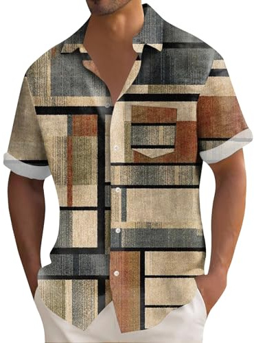 KONG JIMFAN Hemd Herren Kurzarm Hawaii Hemd Männer Button Sommerhemd Blumen Strandshirt Urlaub Hawaiishirts Atmungsaktiv Freizeithemd Faltenfrei Herrenhemden Regular Fit T-Shirt Sommer Outfit