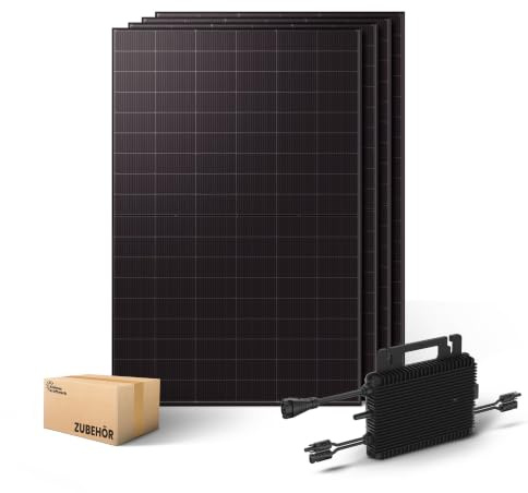 Kleines Kraftwerk 2000W Balkonkraftwerk XL Komplettset – 800W Wechselrichter mit WiFi & Bluetooth, 4×500W bifaziale Solarmodule, 15 m Kabel, Steckdose – Solaranlage Balkon ohne Halterung