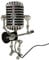 Giwnhvx Microphone Lamp - Lamp Head Vintage Metal Microphone Robot Desk Lamp Retro Style Household Ornaments Black & Silver