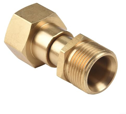 Yuanpgky M22 14 mm Messing-Hochdruckreiniger-Drehgelenk-Anschluss, Schlauchadapter für Hochdruckreinigungsgeräte mit 360-Grad-Rotation, Anti-Design
