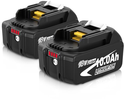 2Stück 8.0Ah/8000mAh Ersatz für Makita Akku 18V BL1860B BL1860 BL1850B BL1850 BL1840 BL1830 BL1815 BL1835 BL1845 194205-3 LXT-400 mit LED Werkzeugakku (2X Akku)