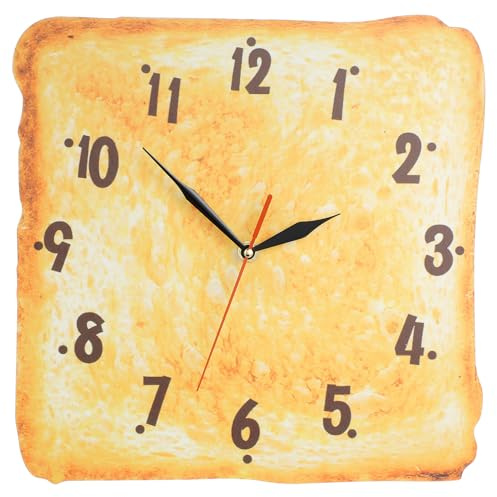 SOLUSTRE Toast Design Wanduhr für Kaffee Dekorative Wanddekoration aus Kunststoff Modern und Vielseitig Präzise für Wohnzimmer oder Bäckerei